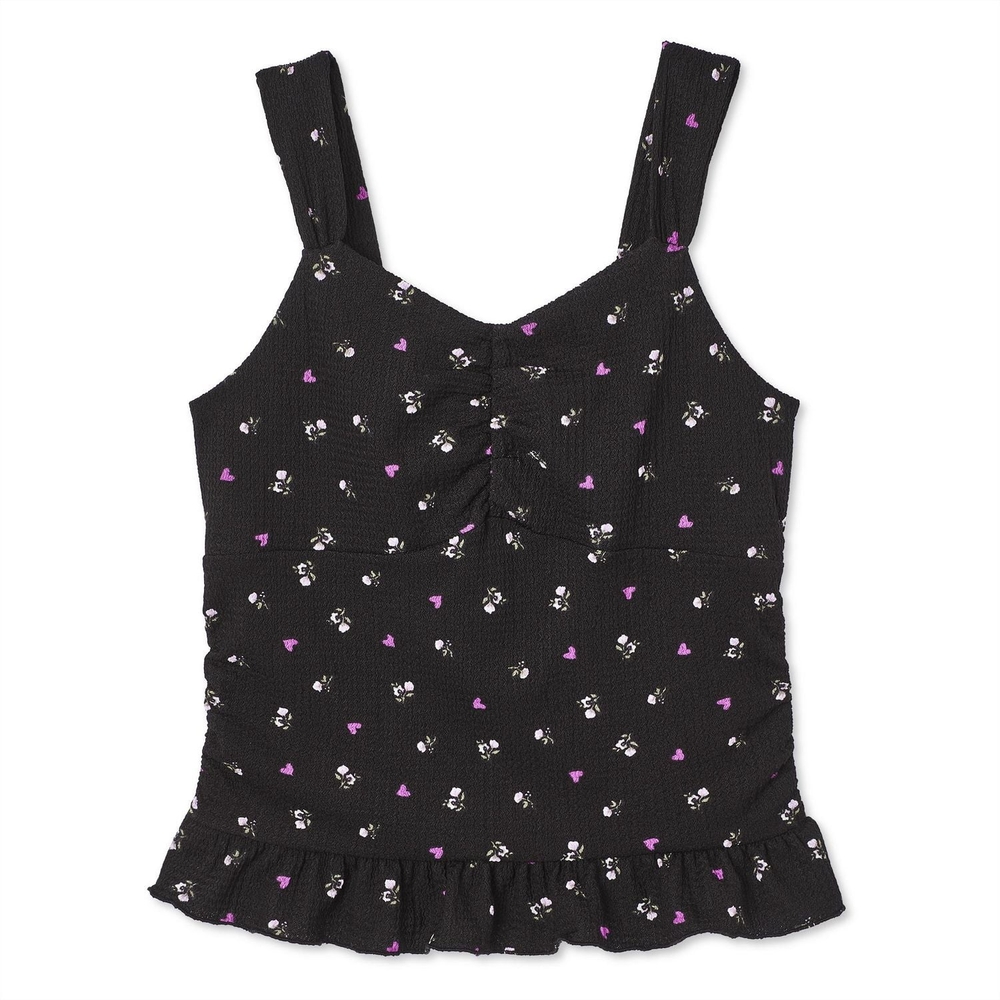 My Sister's Closet Girls' Ruched Peplum Coquette Tank, Size 7-18 L New With Tags